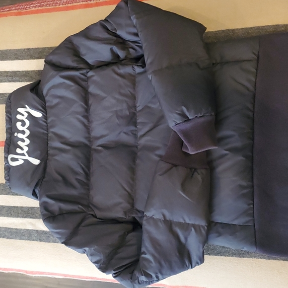 Juicy Couture Black Quilted Puffer Coat Sz Small - Picture 4 of 8